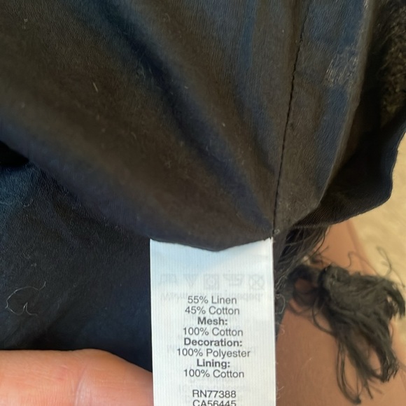 Madewell
Embroidered Shift Dress with Tassel Trim size medium linen blend black - Picture 7 of 8